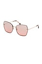 view 2 of 3 Nickie Sunglasses in Shiny Rose Gold & Rose Havana