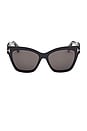 view 1 of 3 Elvira Sunglasses in Shiny Black & Smoke