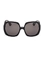 view 1 of 3 Saffron Sunglasses in Shiny Black & Smoke