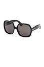 view 2 of 3 Saffron Sunglasses in Shiny Black & Smoke