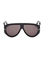 view 1 of 3 Bronson Sunglasses in Shiny Black & Smoke