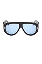 view 1 of 3 Pilot Sunglasses in Shiny Black & Blue