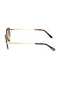 view 3 of 3 Rectangular Sunglasses in Shiny Yellow Gold & Brown