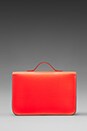 view 2 of 5 Embossed Stamp Satchel in Fluoro Red