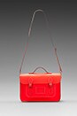 view 5 of 5 Embossed Stamp Satchel in Fluoro Red