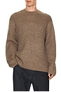 view 1 of 4 Wool Cotton Long Sleeve Crew Neck Sweater in Feather Melange