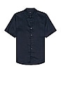 view 1 of 3 Irving Linen Short Sleeve Shirt in Baltic