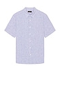 view 1 of 4 Irving Short Sleeve Shirt in White & Ocean