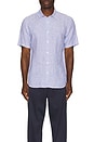 view 4 of 4 Irving Short Sleeve Shirt in White & Ocean