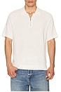 view 1 of 4 Short Sleeve Zip Polo in Winter Ivory