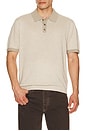 view 1 of 4 Silk Linen Short Sleeve Polo in Silver Cloud