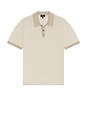 view 4 of 4 Silk Linen Short Sleeve Polo in Silver Cloud
