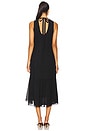 view 3 of 3 Tiered Tie Neck Dress in Black