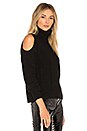 view 2 of 4 Cold Shoulder Cable Knit Sweater in Black