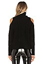 view 3 of 4 Cold Shoulder Cable Knit Sweater in Black
