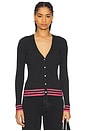 view 1 of 4 Tipped Cardigan in New Pestle Melange & Bright Pink