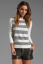 view 1 of 4 Evian Stretch Tommie FS Striped Sweater in Ice White/Black in Ice White & Black