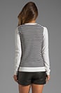 view 2 of 4 Evian Stretch Tommie FS Striped Sweater in Ice White/Black in Ice White & Black