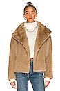view 1 of 4 Offset Faux Fur Jacket in Camel