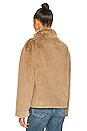 view 3 of 4 Offset Faux Fur Jacket in Camel