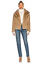 view 4 of 4 Offset Faux Fur Jacket in Camel