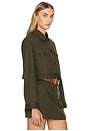 view 3 of 5 Crop Trucker Jacket in Dark Olive