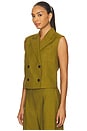 view 3 of 5 Peak Double Breasted Vest in Avocado