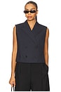 view 1 of 4 Peak Double Breasted Vest in Nocturne Navy