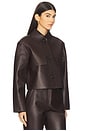 view 3 of 5 Crop Leather Trench in Cacao