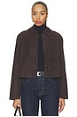 view 1 of 5 Crop Trench Jacket in Cacao