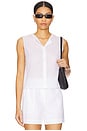 view 1 of 5 Sleeveless Button Down Top in White