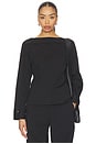 view 1 of 4 Open Sleeve Boatneck Top in Black