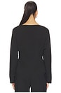 view 3 of 4 Open Sleeve Boatneck Top in Black