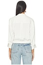 view 3 of 4 Quarter Sleeve Cropped Shirt in Ivory