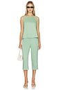 view 4 of 4 Apron Linen Viscose Top in Delicate Green
