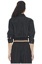 view 3 of 4 Linen Fixed Sleeve Cropped Shirt in Black