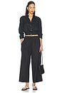 view 4 of 4 Linen Fixed Sleeve Cropped Shirt in Black