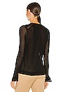 view 3 of 4 Sheer Sleeve Top in Black