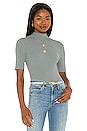 view 1 of 4 Leenda Short Sleeve Compact Top in Davy Grey