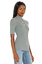 view 2 of 4 Leenda Short Sleeve Compact Top in Davy Grey