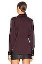 view 3 of 4 Seam Cinch Button Up in Merlot