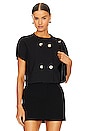 view 1 of 4 Crop Top With Buttons in Black