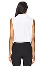 view 3 of 4 Sleeveless Crop Classic Shirt in White