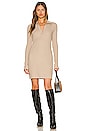 view 1 of 3 Long Sleeve Polo Mini Dress in Mushroom