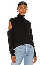 view 1 of 5 Prime Cotton Knit Slashed Turtleneck Sweater in Black