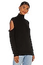 view 2 of 5 Prime Cotton Knit Slashed Turtleneck Sweater in Black