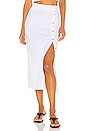 view 1 of 5 Wave Rib Button Up Midi Skirt in White