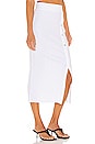 view 2 of 5 Wave Rib Button Up Midi Skirt in White