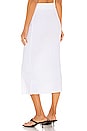 view 3 of 5 Wave Rib Button Up Midi Skirt in White
