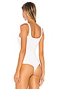 view 4 of 6 Stark Waffle Knit Square Tank Bodysuit in White